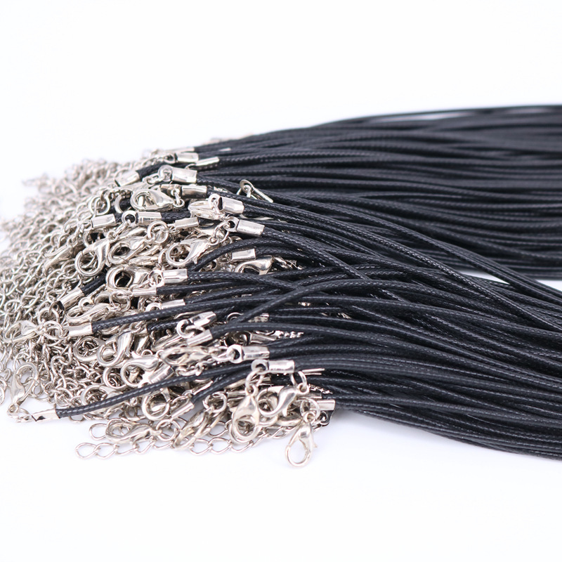 Picture of D Jewelry Accessories DIY Necklace Rope Lobster Clasp Leather Rope Korean Wax Thread Necklace Rope Black Leather Rope Pendant Pendant Rope