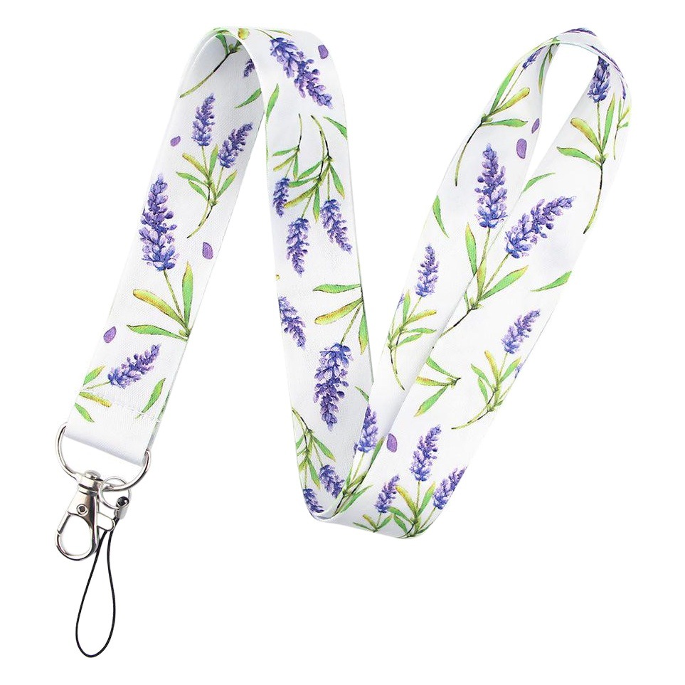 Fresh Style Flowers Carnation Bell Flowers Lavender Mobile Phone Rope U Disk ID Card Hanging Neck Key Chain Hanging Rope
