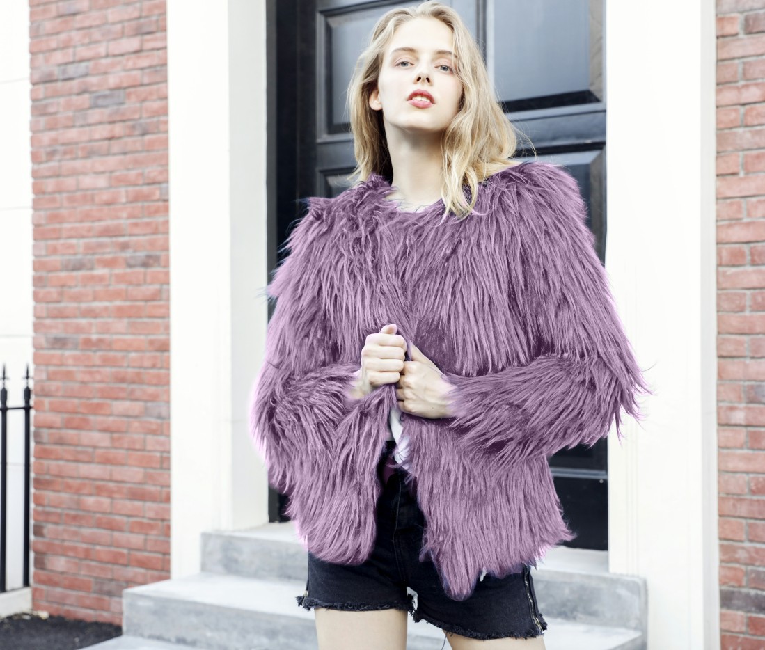Picture of plus size imitation fur coat coat European and American fashion imitation fur factory wholesale Haining imitation fur European and American style
