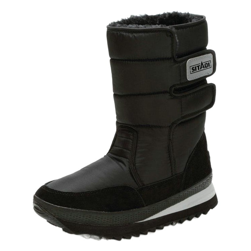Nine-color snowflake snow boots cotton shoes men's boots black flat bottom tube anti-splashing padded winter shoes a generation of hair