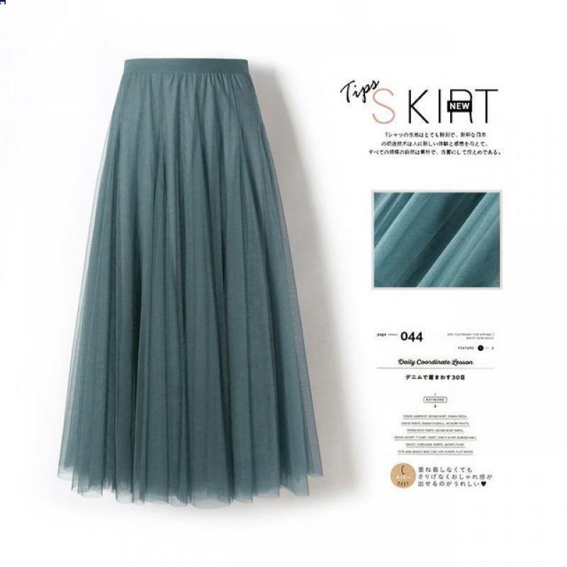 Pleated skirt gauze skirt female fairy gauze skirt medium long large swing skirt dance skirt square dance wholesale