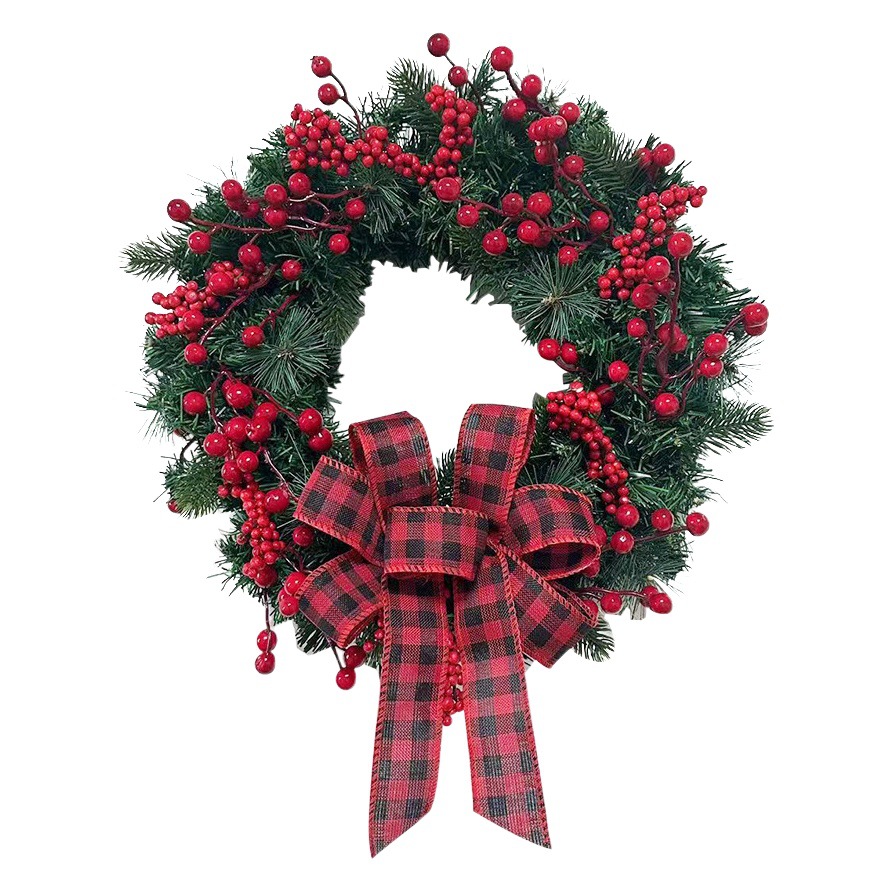 Cross-border wholesale new red berry garland Christmas door hanging Garland Holiday wall decoration props