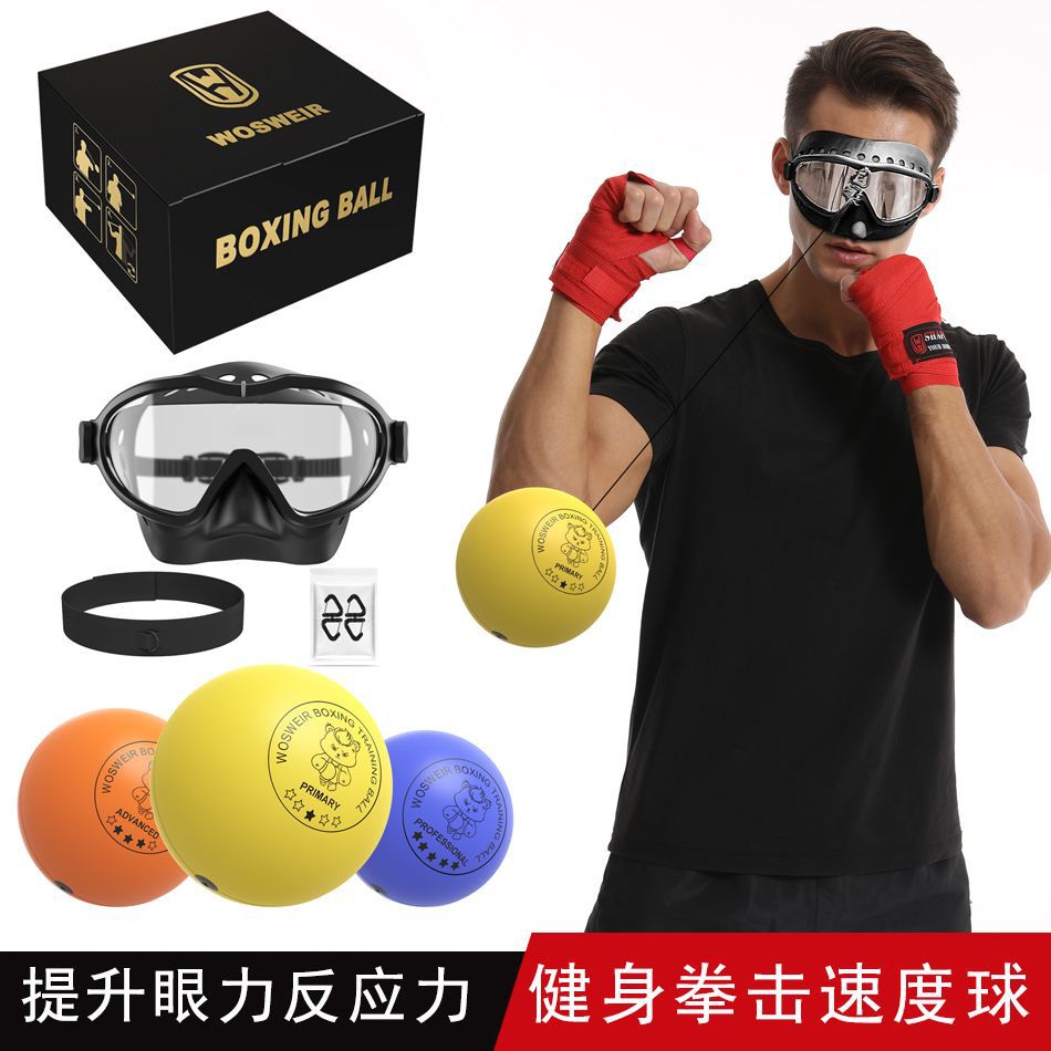 Picture of Head-mounted reaction ball full protection safety sparring ball boxer assistant speed ball small white children's indoor boxing device