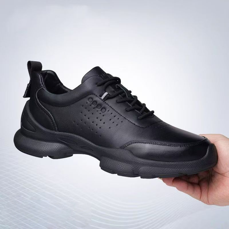 Leather Casual Shoes Men's 2025 Spring New Comfortable Breathable Steer Shoes Soft Sole Soft Face Business Solid Color Men's Shoes