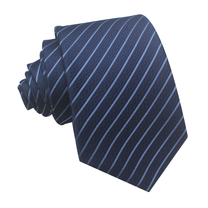 Picture of 25 New 8cm Polyester Jacquard Stripesd Tie 7cm Men's and Women's Business Formal Wear Casual High-End Red Black Blue