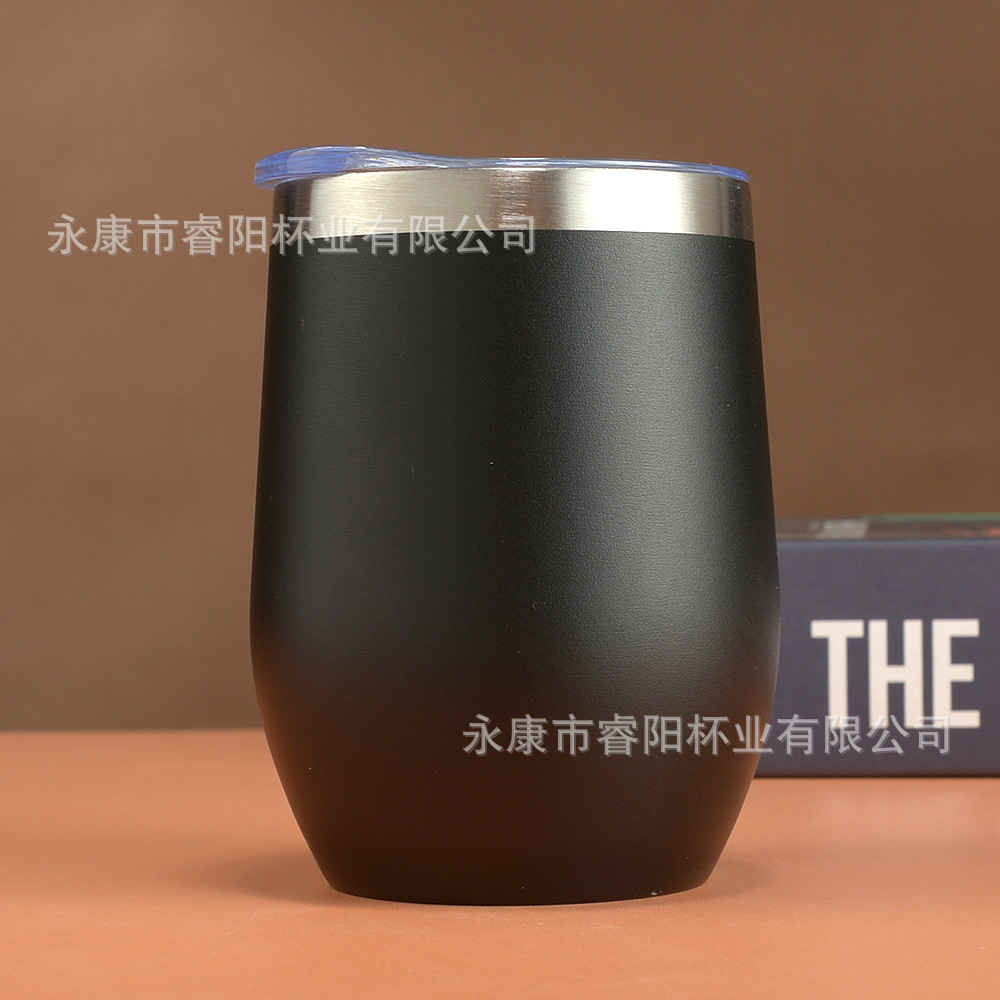 Picture of Cross-border Amazon swig eggshell cup U-shaped egg cup 304 stainless steel double layer 12oz in stock handle red wine cup