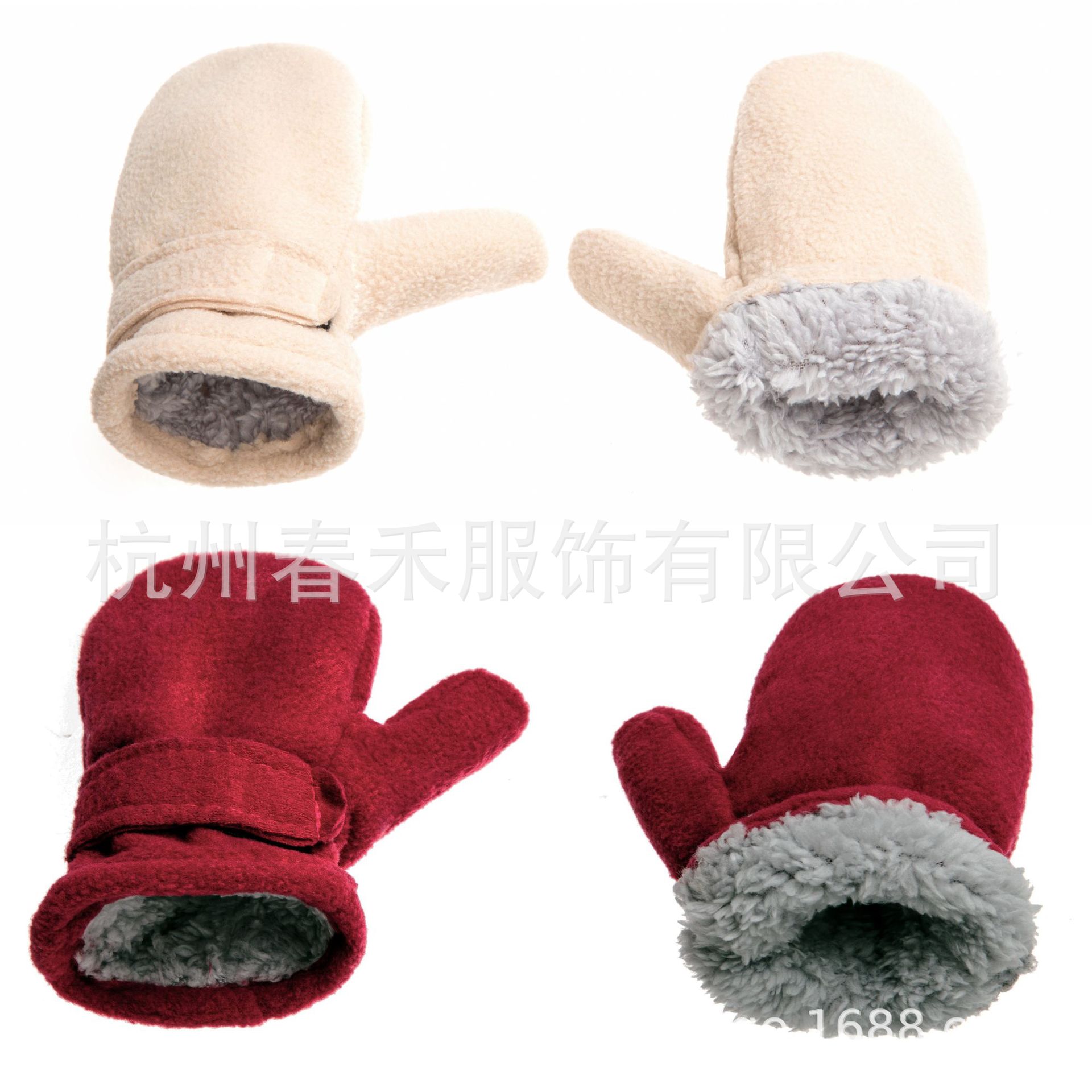 Picture of Spot 10 Colors Amazon 3 Size Cross-Border E-Commerce Kidsren's Mittens Polar Fleece Comfortable Velvet Velcro Gloves