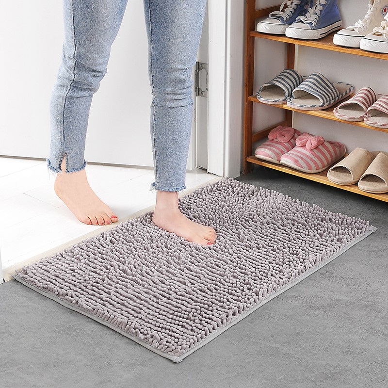 Picture of Floor Mats Wholesale Chenille Long Hair Floor Mats Bedroom Kitchen Living Room Carpet Bathroom Entrance Water-Absorbent Non-Slip Floor Mats
