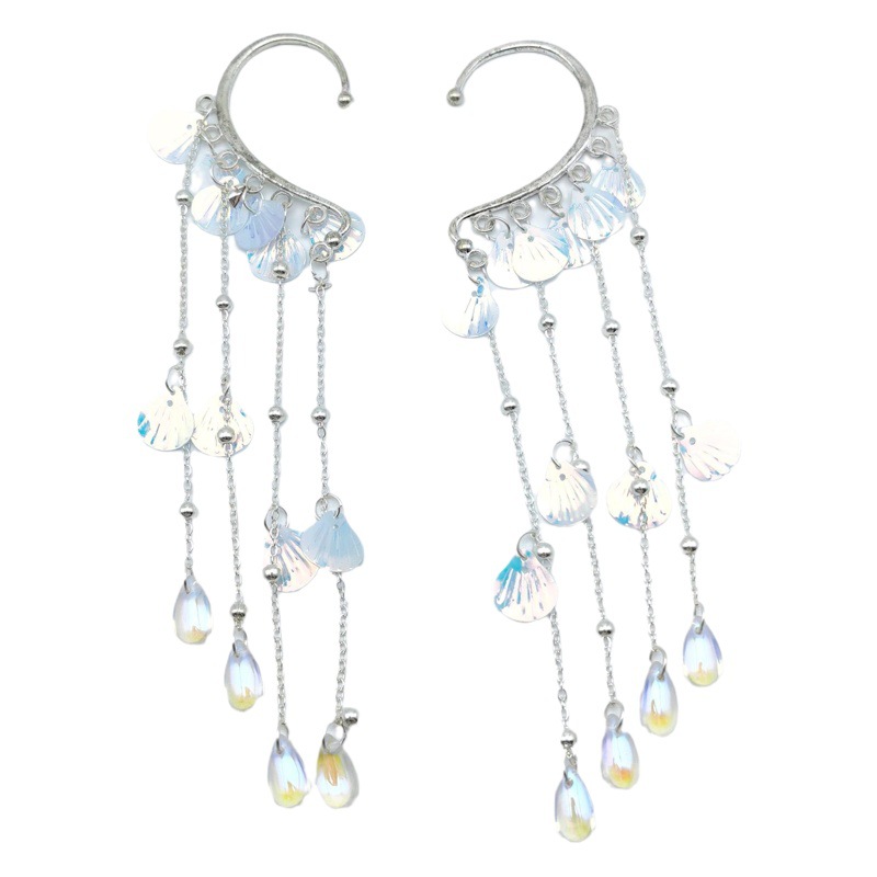Children's hairpin Hanfu mermaid Ji Gong main forehead chain sand sea picking shell bow clip duckbill clip