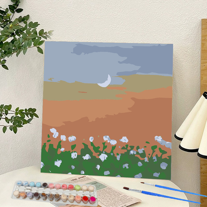 Picture of Digital oil painting landscape Dafen village hand-painted mathematical oil painting coloring painting oil painting flowers flower oil painting wholesale