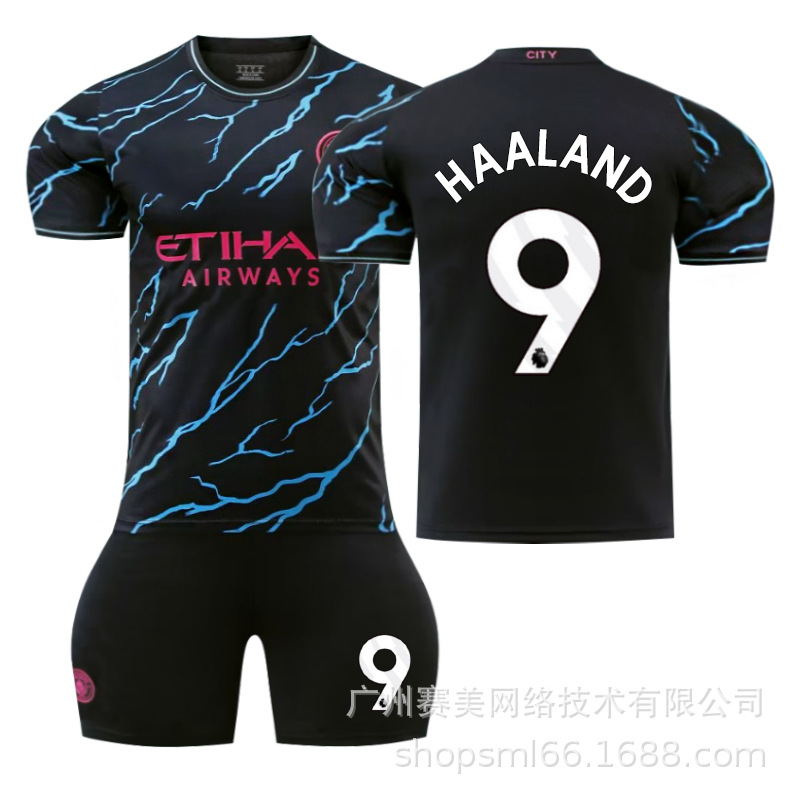 Picture of 23-24 Manchester City II away football uniform suit No. 9 Harland 17 de brauney 10 Rushford 47 Forden