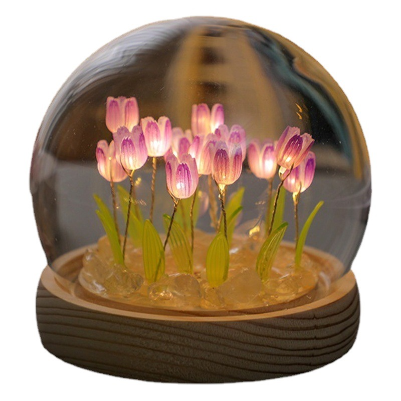 Tulip Bouquet Night Light DIY Materials Creative Handmade Ornaments Atmosphere Lamp Student Gifts Mid-Autumn Festival Gifts