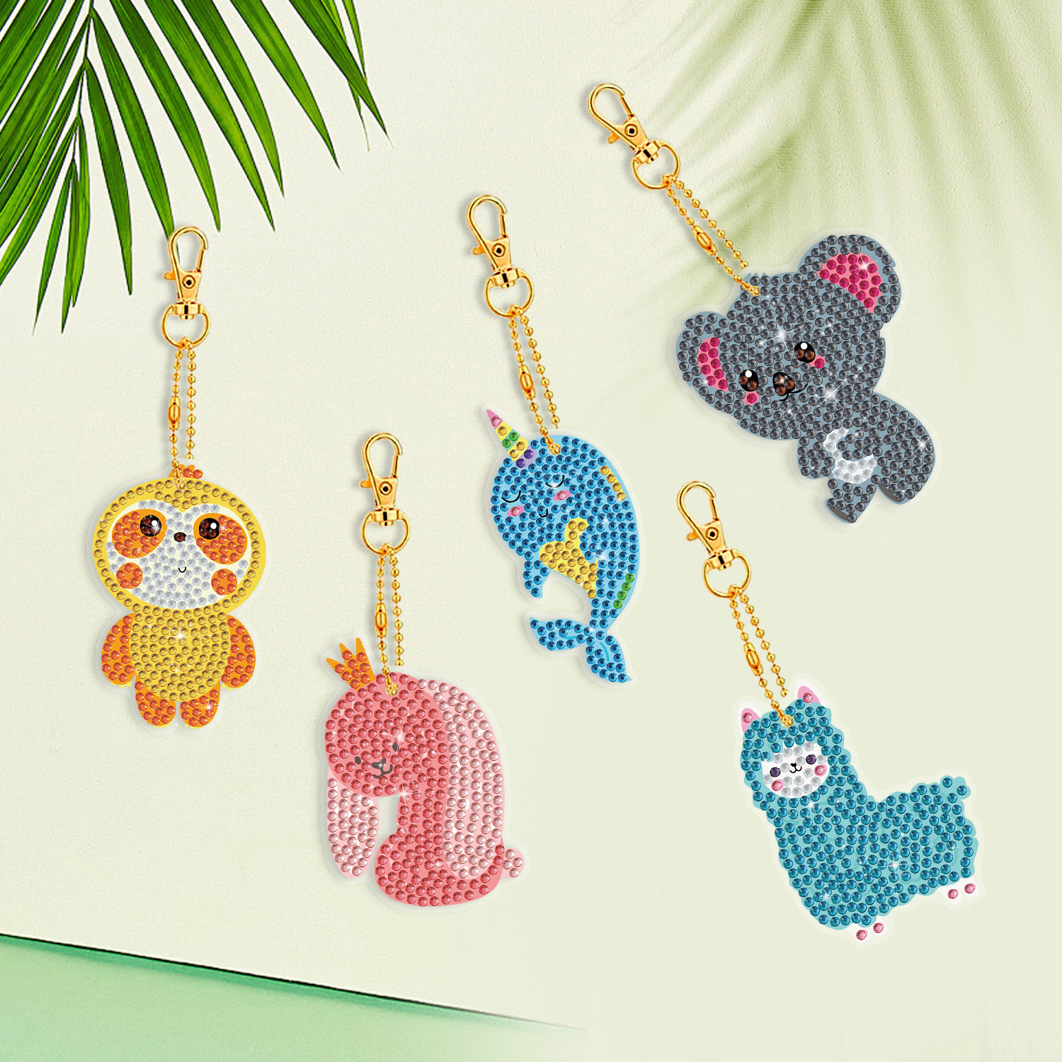 Picture of Creative DIY Keychain Diamond Painting Cartoon Bear Handmade Bag Car Decorations Small Pendant Spot Supply