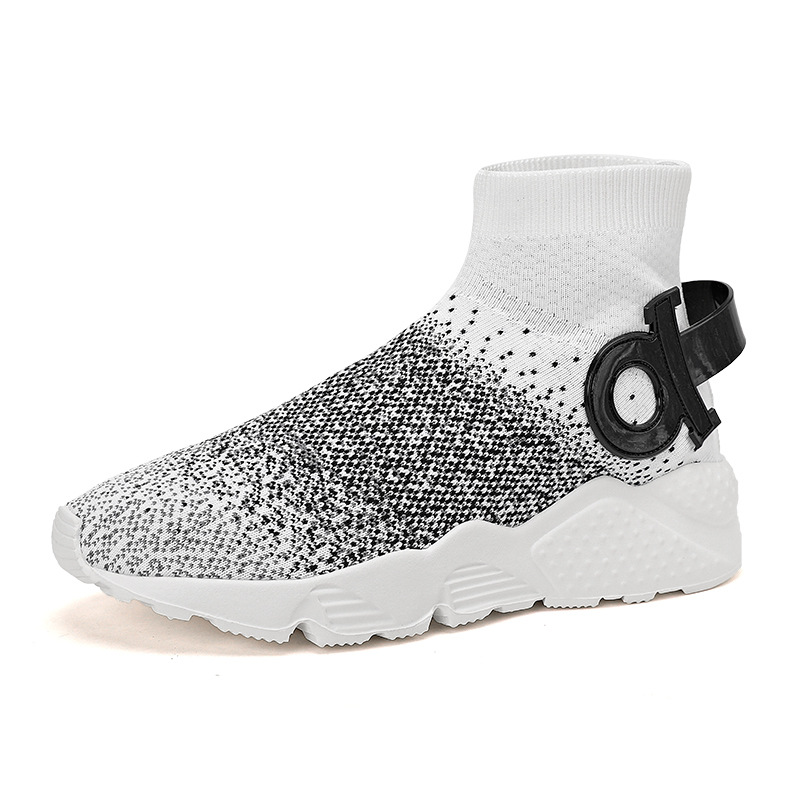 862 Men's Shoes Flying Weaving Hosiery Shoes Fashion Trendy Shoes Spring and Autumn Leg Mesh plus size Light Casual Shoes sneaker