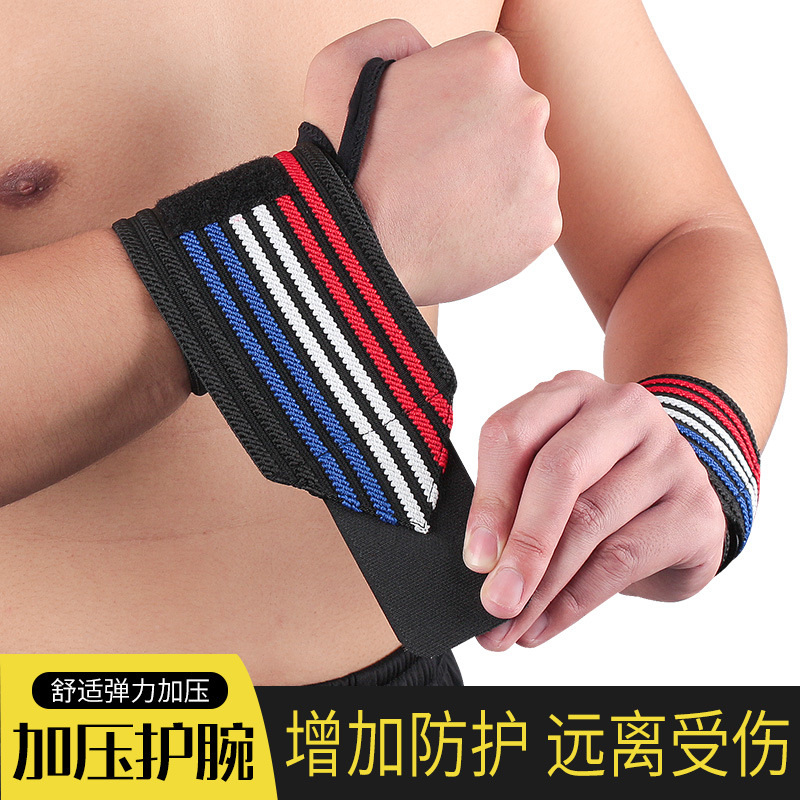 Wholesale sports wrist guard plus compression adjustment bandage booster hand guard wristband weightlifting fitness basketball badminton protector