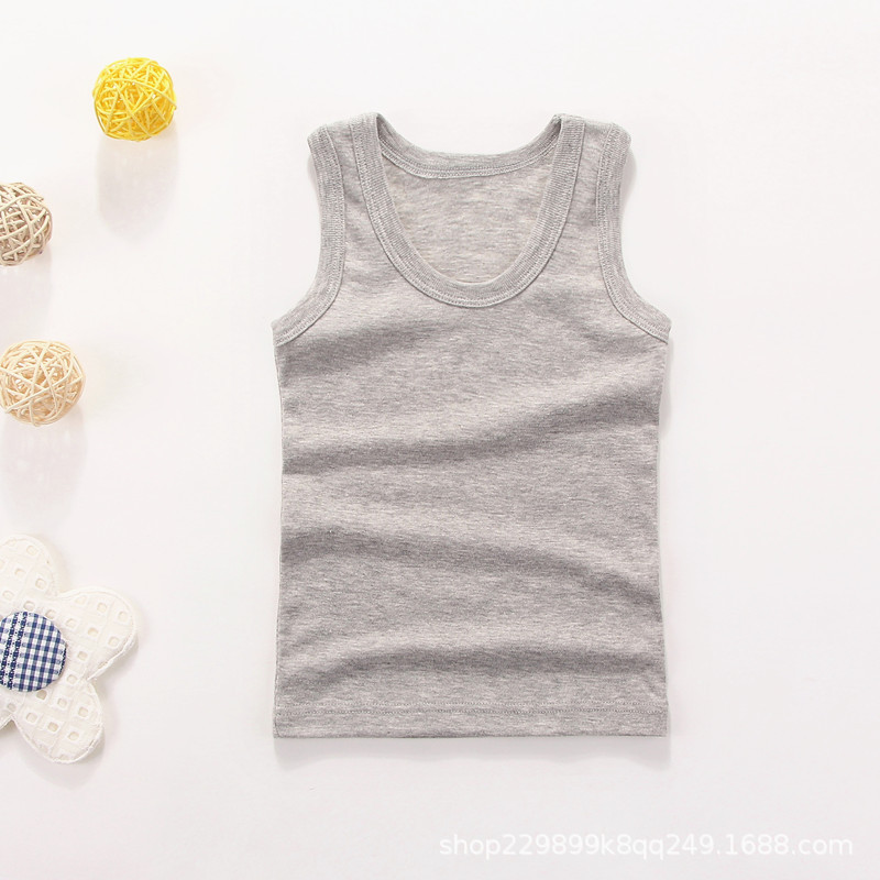 Picture of Children's vest Pure Cotton Boys' I-shaped hurdle girls' small sling children's underwear summer girls' base