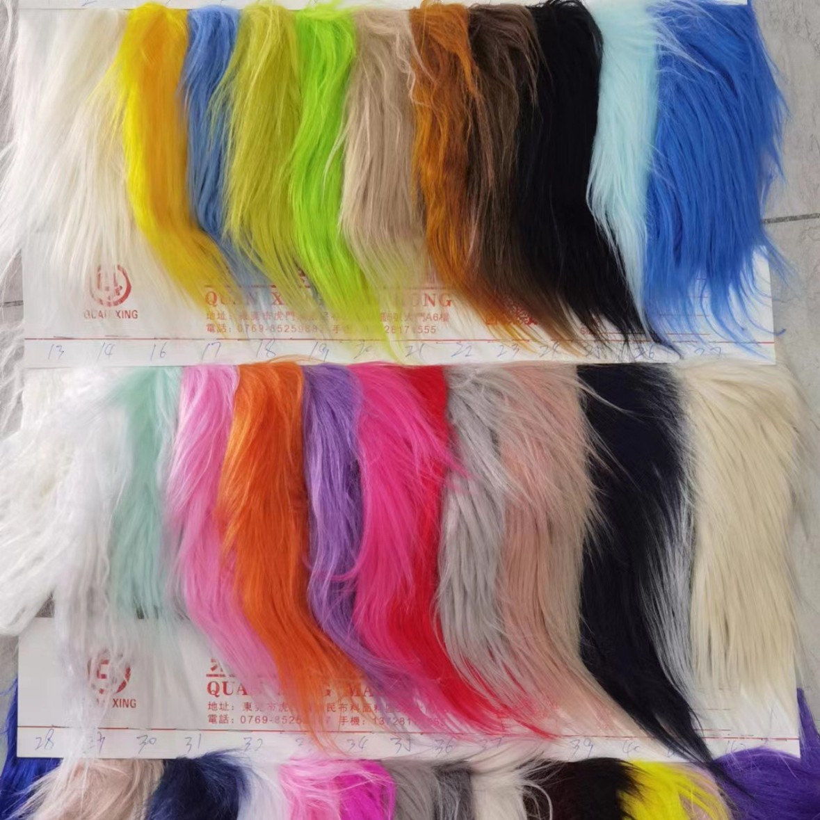 Picture of in stock 42 color 80mm90mm downwater wool plush rolled long wool plush cloth plush cloth