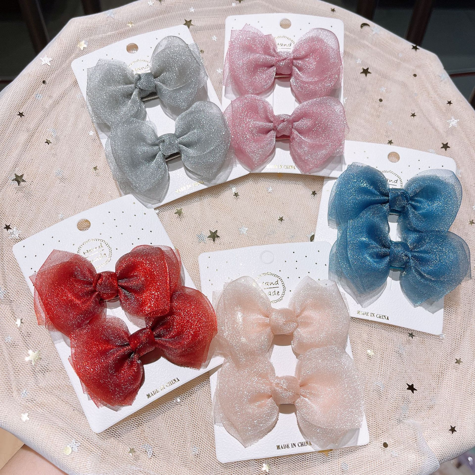 Korean Kidsren's Hairpin Bow Headdress Cute Little Girl Hair Accessories Red Girl Popular Clip Baby Hairpin