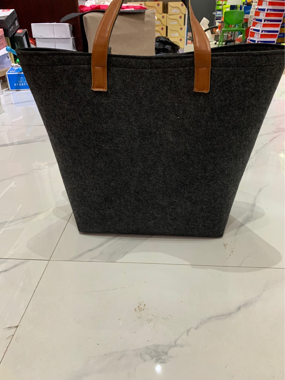 Portable Christmas Felt Wholesale Cotton Coat Black Large Large Halloween Large Bag Shopping Bag Trapezoidal Shopping Bag