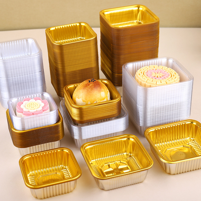 Moon cake tray inner tray bottom tray thickened 50g100 Mid-Autumn Moon cake packing box 80g egg yolk crisp blister box PP tray