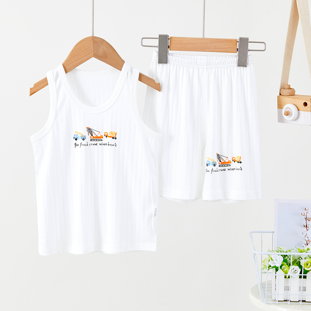 Picture of Children's vest shorts suit summer new boys' sleeveless top girls' bottoming shirt children's cold feeling wholesale