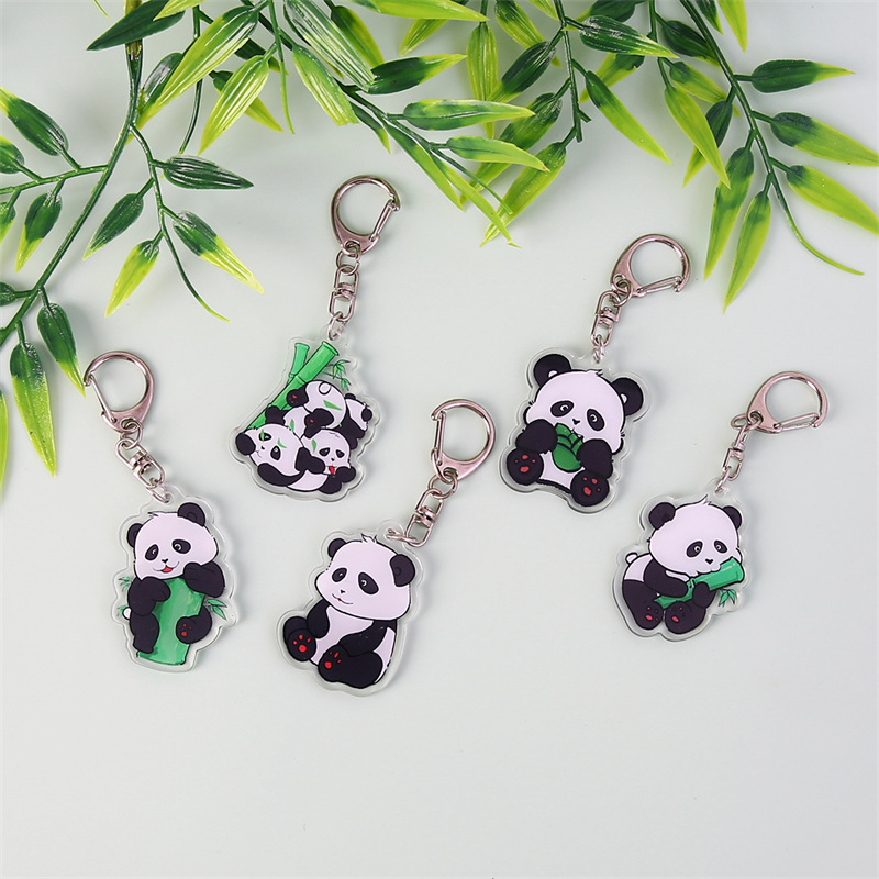 Picture of Cartoon panda keychain acrylic pendant student holiday small gift decoration ornaments cute key chain accessories