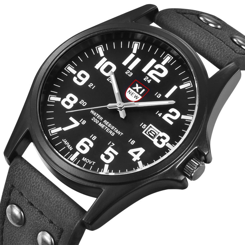 Foreign trade new men's watch ebay calendar military watch Amazon belt watch AliExpress wish manufacturers spot wholesale
