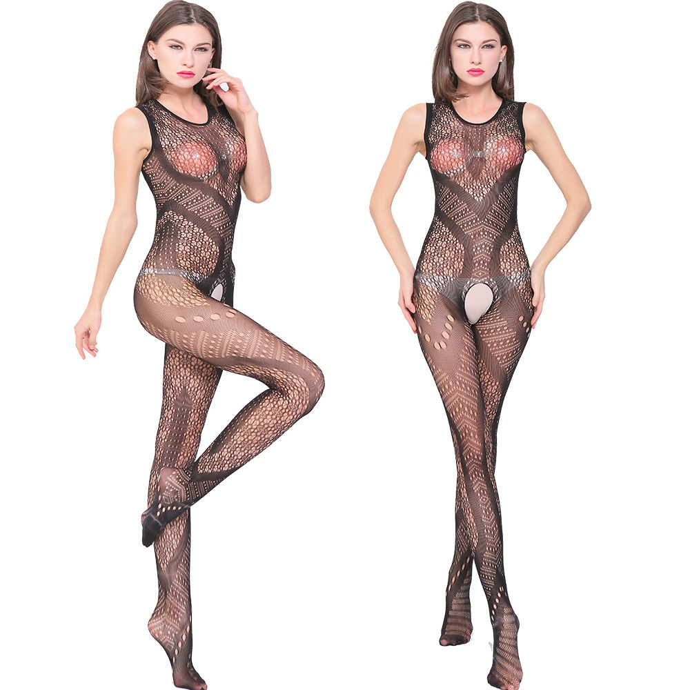 Italian craft high-grade V-shaped jacquard embroidery opening hollow mesh one-body mesh clothing explosion w208