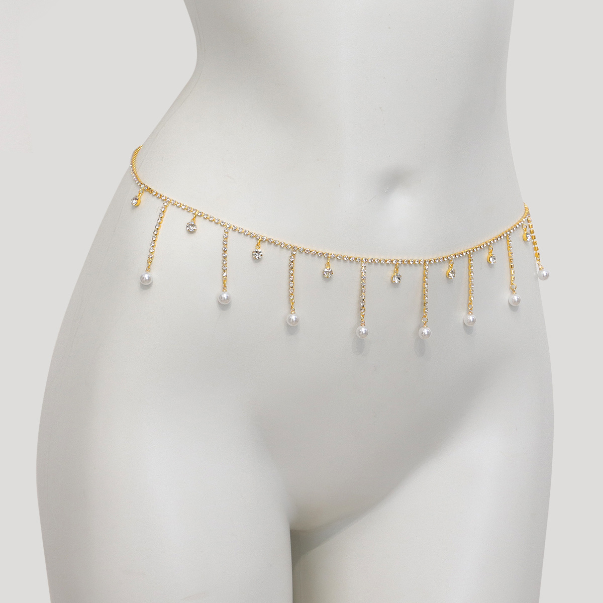 Picture of Sexy Hot Girl Waist Chain Sweet Cool Girl Pendant Body Chain Didi Belly Chain with Jeans Tassel Waist Jewelry