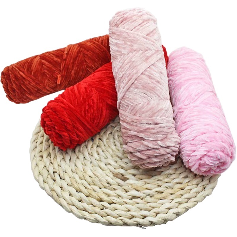 Chenille gold velvet thick wool ball hat scarf sweater doll crochet hook shoes diy woven material package
