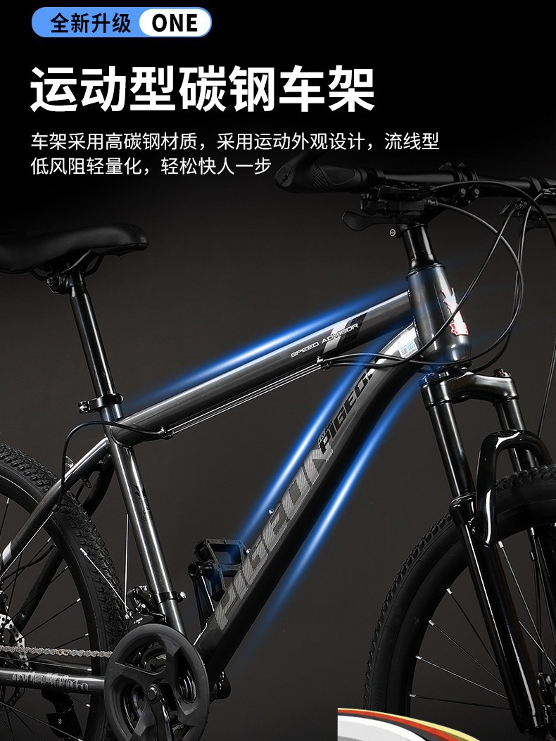 Picture of Flying Pigeon Brand Mountain Bike Men's Variable Speed Off-Road Bike Teenagers Middle School Students Ladies Road Racing Adult