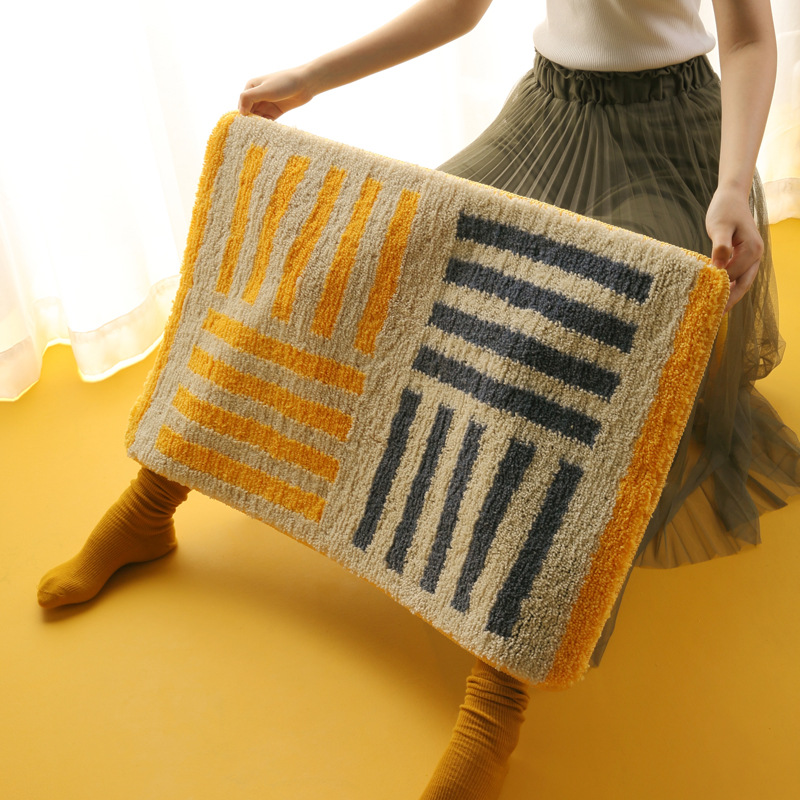 Bathroom Absorbent Floor Mat, Toilet Door Non-Slip Mat, Entrance Door Mat, Carpet, Japanese and Korean Style