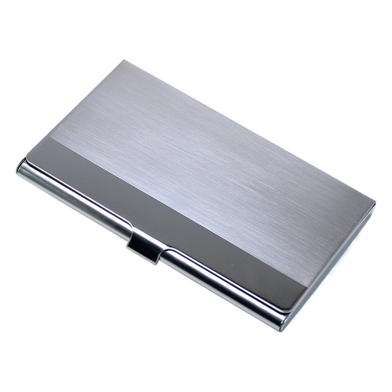 Cross Stainless Steel Business Card Holder Storage Card Box Tai Chi Wavy Twill Business Metal Size Horizontal Strip Brushed Glossy Surface