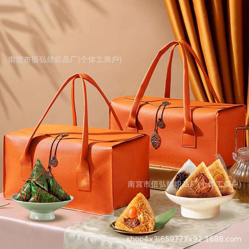 High-End New Companion Gift Box Gift Bag Red Wine New Year Packaging Satchel Retro Accessible Luxury Leather Customization Festive