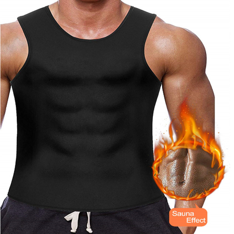 hot shapers men's vest sports sleeveless sweat-breaking fitness vest top belly shaping without zipper