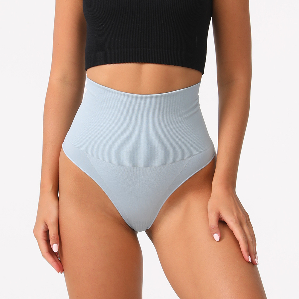 Diaz new super high waist tummy seamless panties women's nylon thongs sexy seamless solid color plus size wholesale