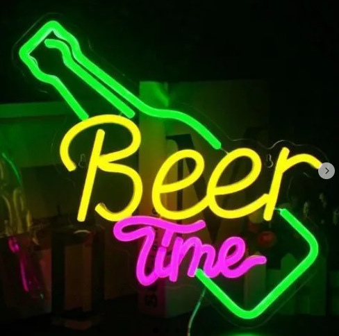 Picture of Amazon Temu Foreign Trade Bar Bar Beer Beer Cocktail Decorative Light Shape Neon Light Customization