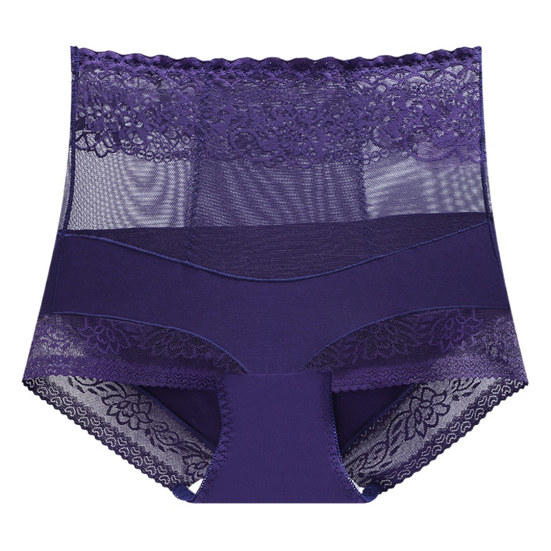 Autumn and winter New High waist belly hip cotton underwear women's antibacterial cotton crotch seamless breathable lace underwear women