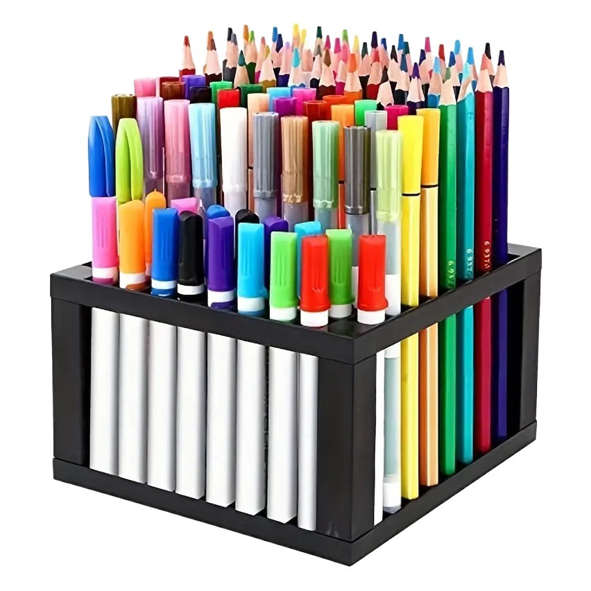 Brush storage pen holder square 96 grid plastic pen holder gouache watercolor art pen holder portable removable Pen Holder