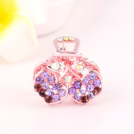 Picture of New small size Grab Clip Hair Clip Hair Clip Adult Bangs Hair Clip Children Top Clip Electroplated Rhinestone Elegant Hair Accessories Headdress