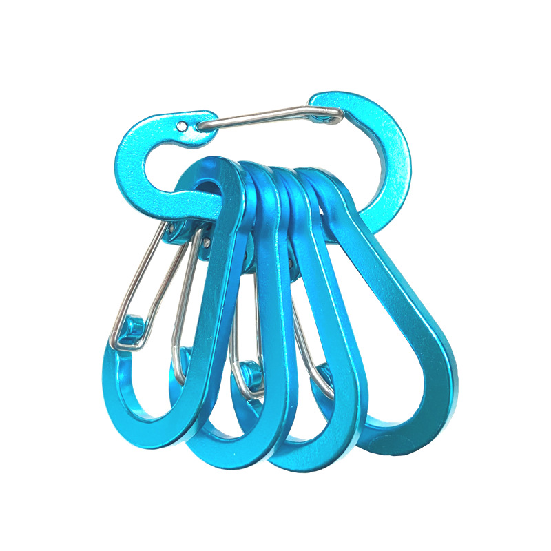 Picture of Multicolor Aluminum Alloy Steel Wire No.5 Outdoor Gourd Mountaineering Buckle Backpack Kettle Hanging Buckle Hanging Buckle Squashed Spring Buckle