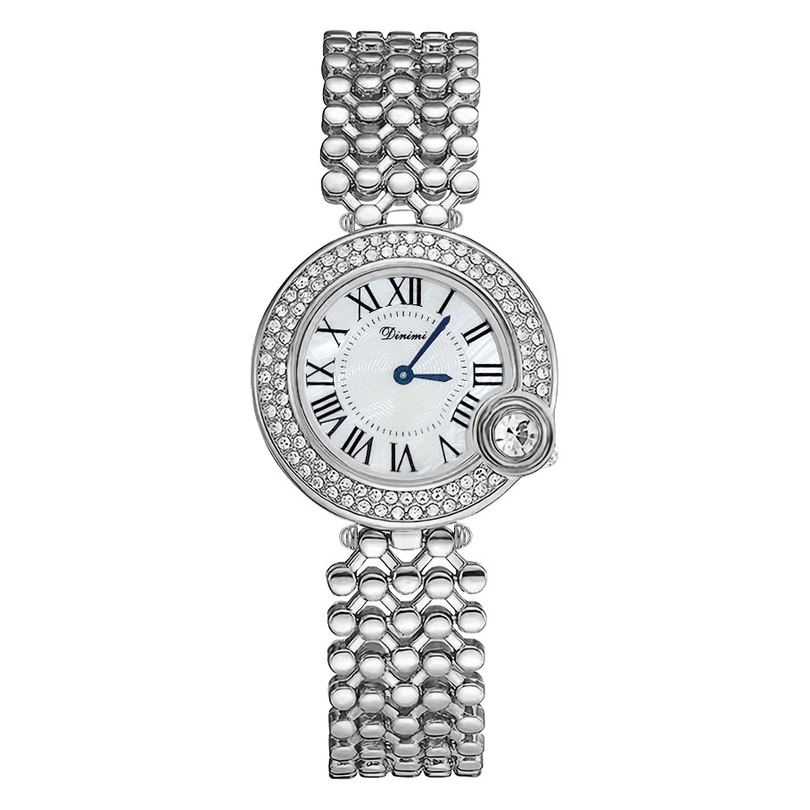 dinimi New Fashion Rhinestone Shining Quartz Watch Gympani Light Luxury Women's Casual Elegant Niche Watch
