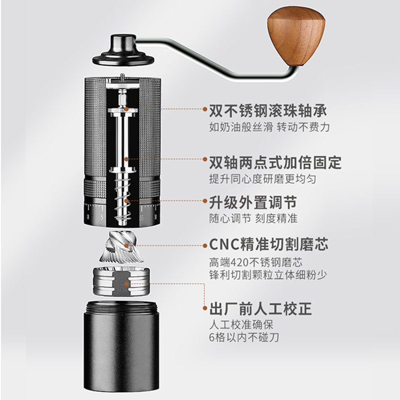 Picture of External adjustment hand grinder steel core seven star household coffee grinder outdoor portable coffee grinder cross-border