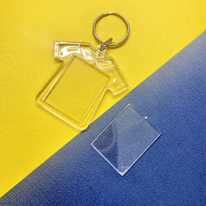 Picture of Plastic Keychain Empty Shell Blank Calligraphy Transparent Acrylic Keychain Creative Photo Frame Printable LOGO