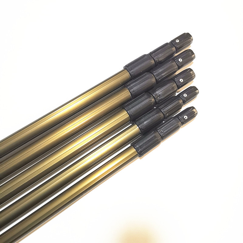Round tube silver gray aluminum alloy net rod 2.1 meters telescopic fishing telescopic net rod fishing gear wholesale