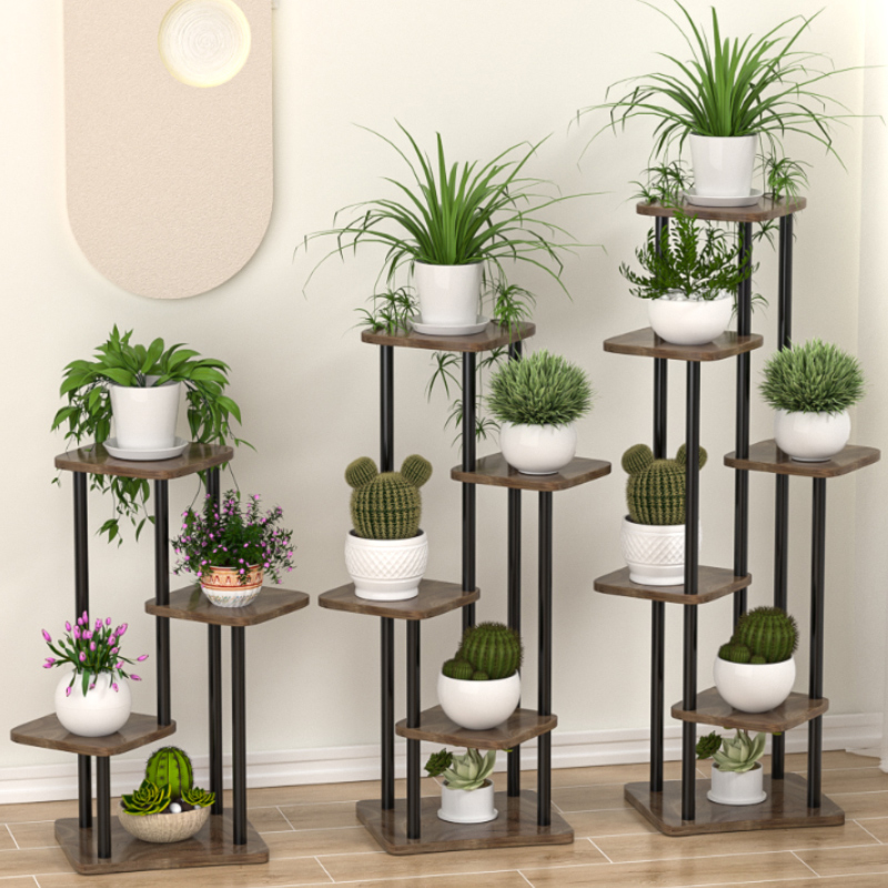 Flower Stand Accessible Luxury Balcony with Rollers Multi-Layer Stepped Household Removable Pothos Plant Flower Pot Stand