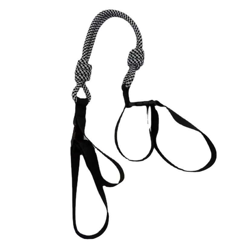 Japanese Style Self-made Black and White Shoulder Strap Nylon Shoulder Strap Flower Handheld Canvas Durable Simple Shoulder Strap Bag Round Rope