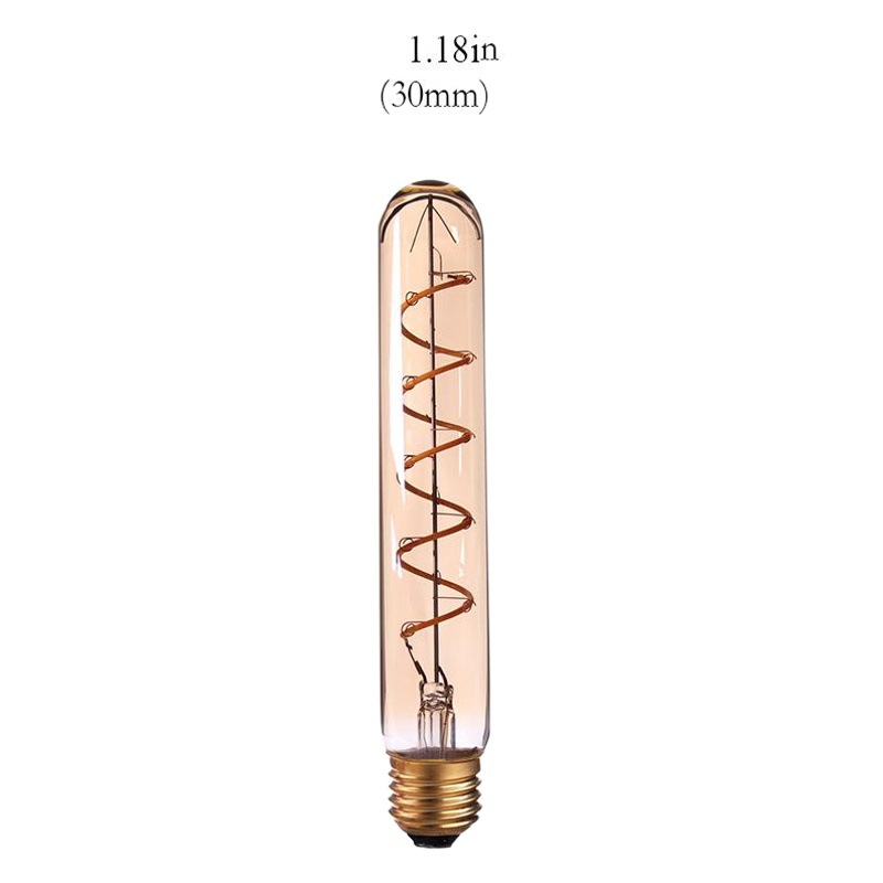 led bulb Edison 3W Brown warm yellow 2200K dimmable T30 long flexible lamp 185mm cross-border exclusive