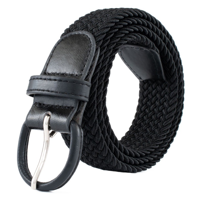 Spot 24 color men and women with pin buckle woven belt golf elastic belt non-perforated commuter belt
