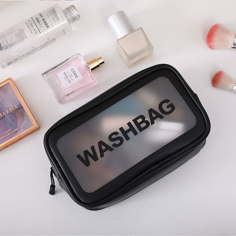 Picture of PVC Transparent Cosmetic Bag Simple Large Capacity Bath Bag PU Waterproof Portable Toiletry Bag Portable Travel Storage Bag